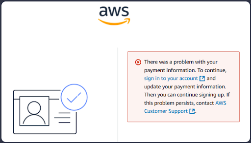 Payment verification screen